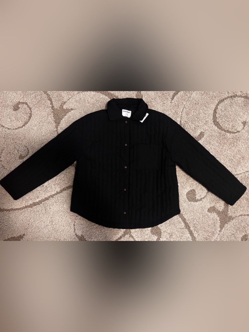 Old Navy Black Quilted Utility Jacket